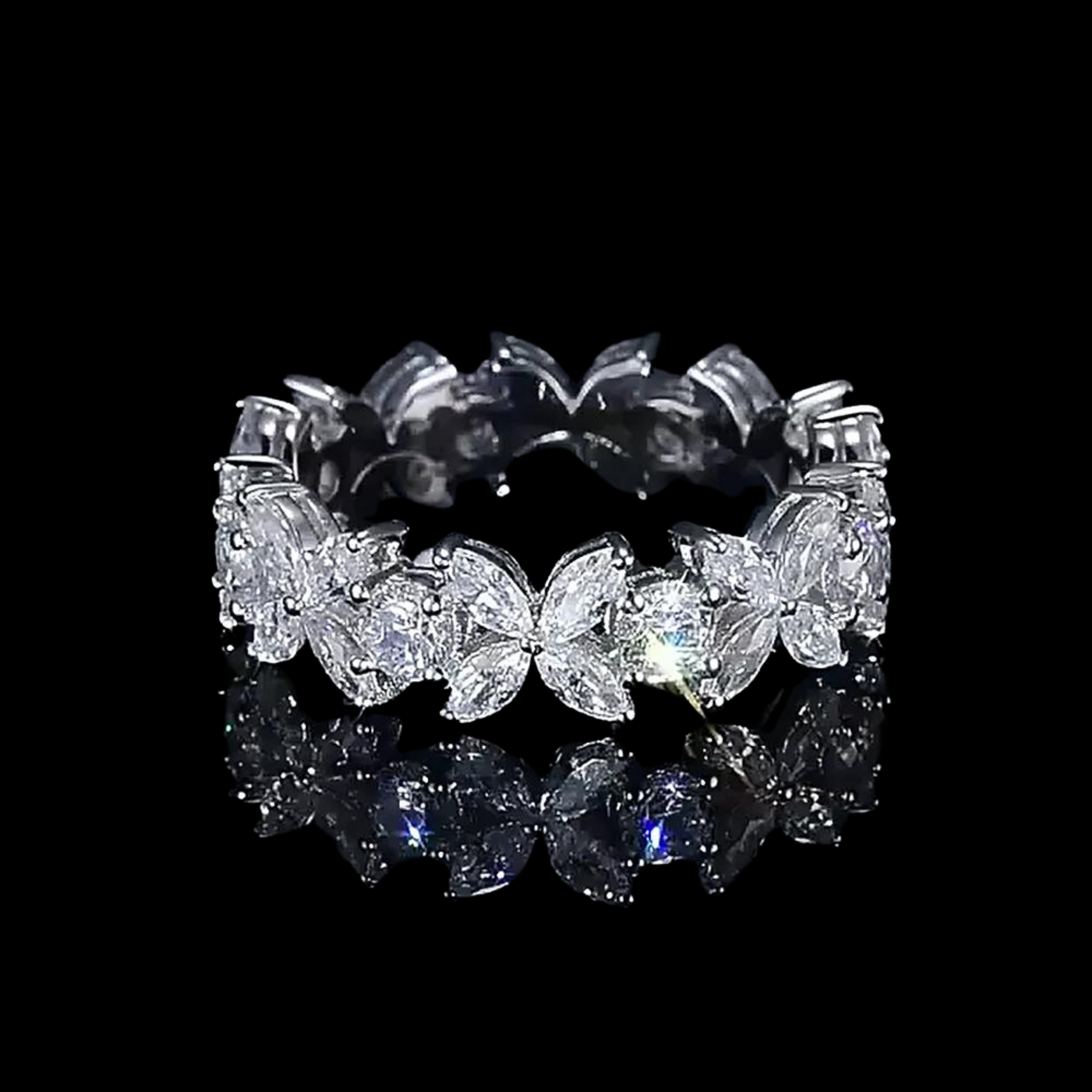 Women's S925 Moissanite Butterfly Link Ring