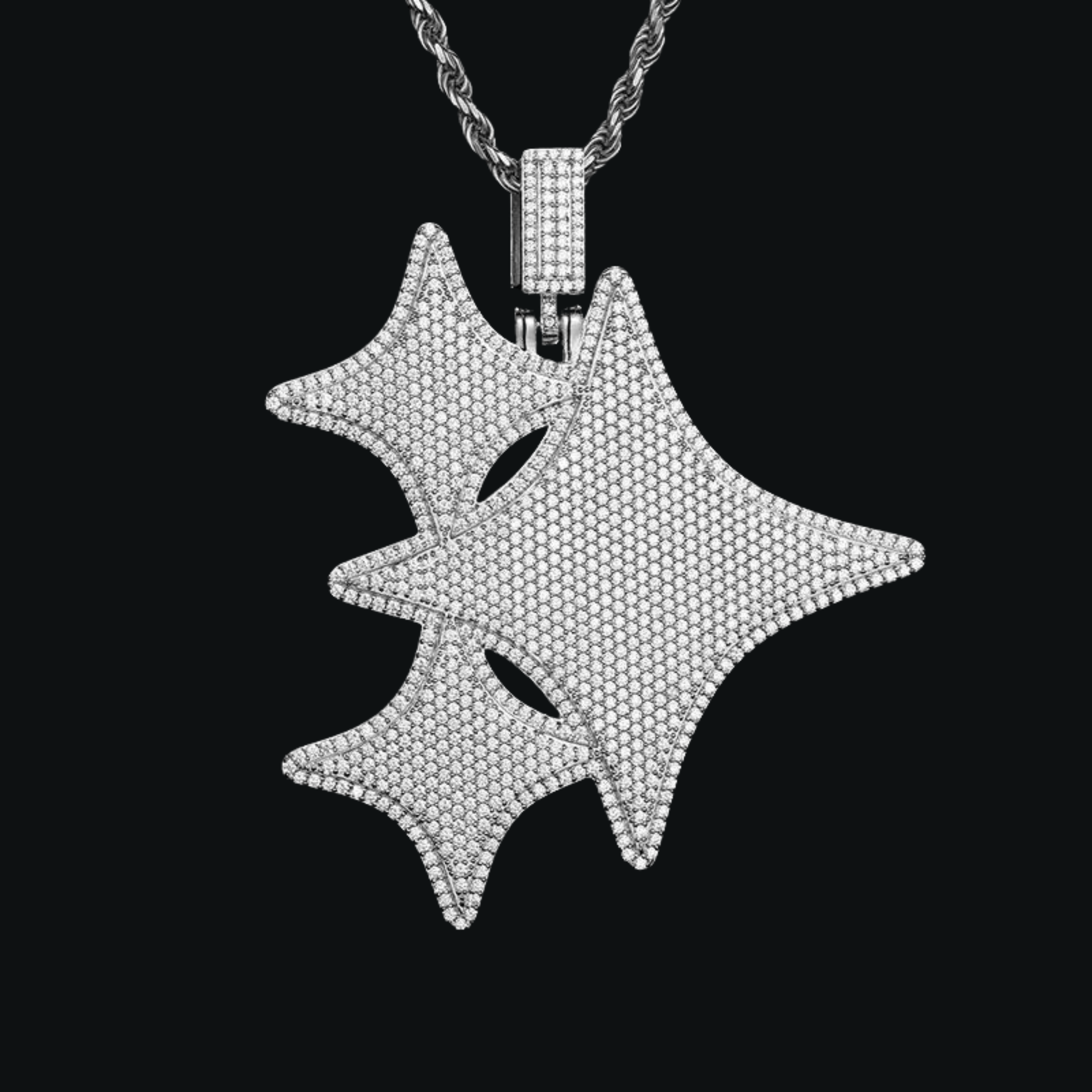 S925 Fully Moissanite Bling Star Diamond Pendant