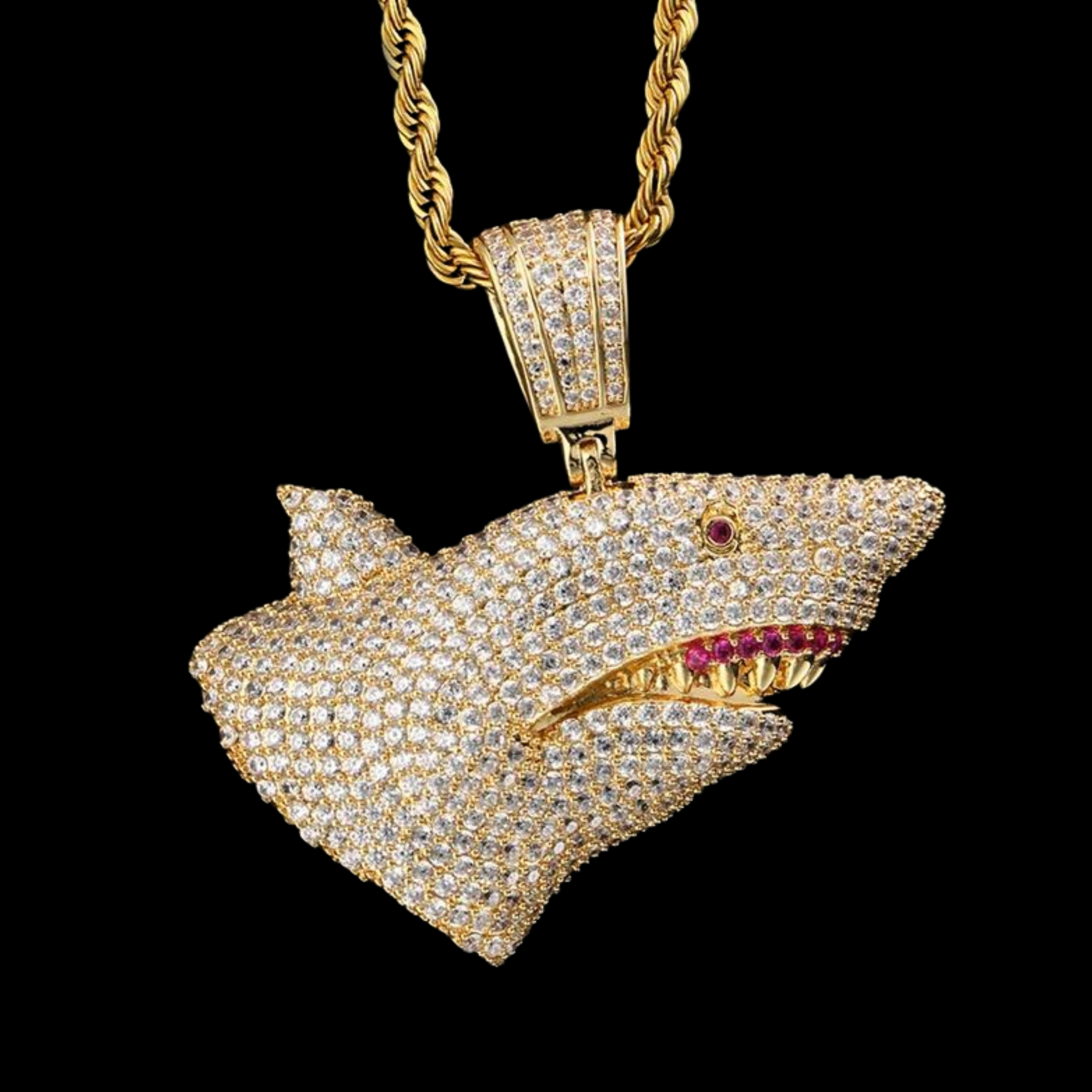 Diamond Shark Head Pendant