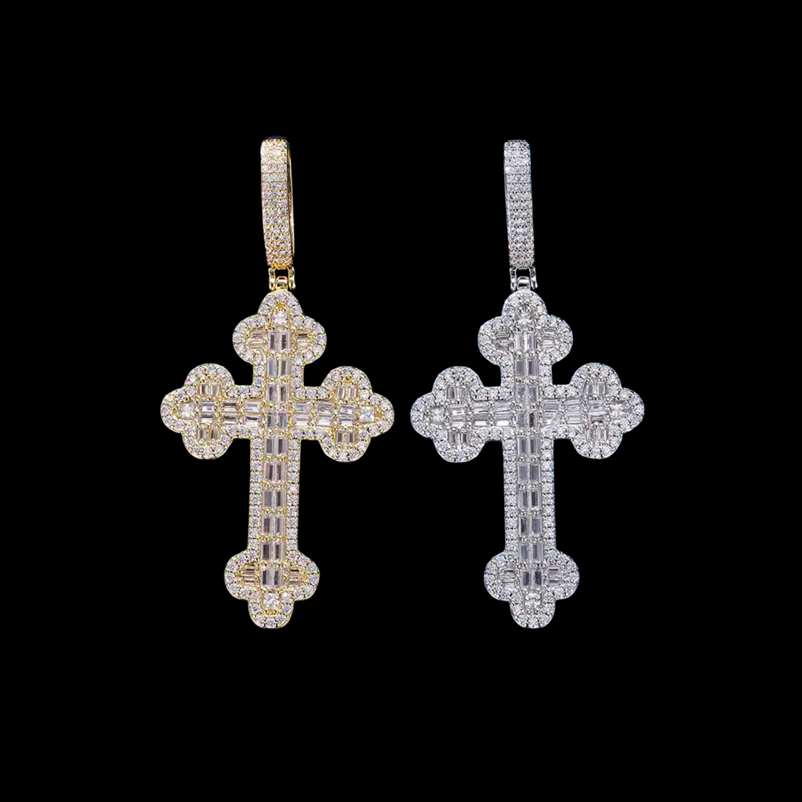 Baguette Bottoni Cross Pendant