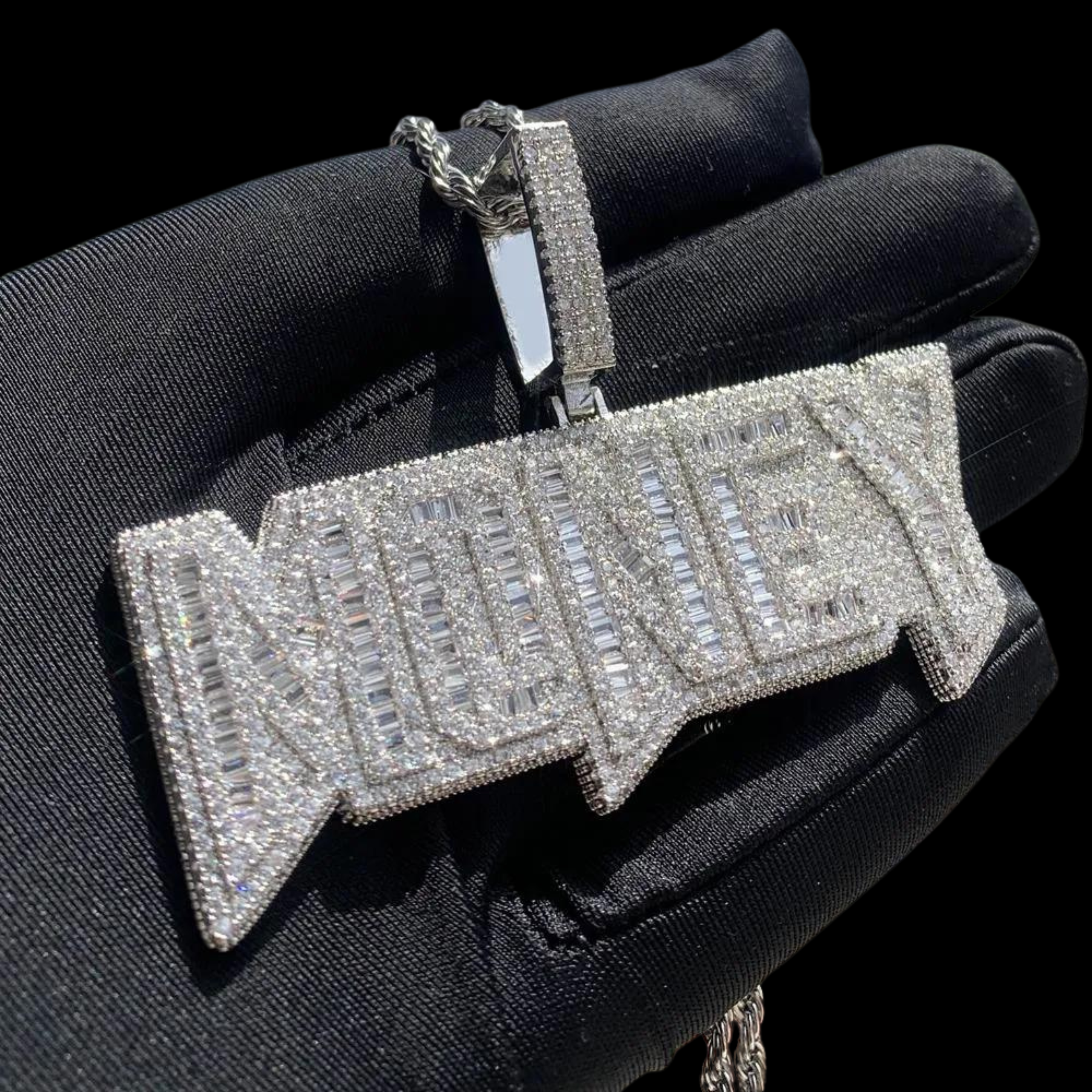 "MONEY" Letter Diamond Pendant