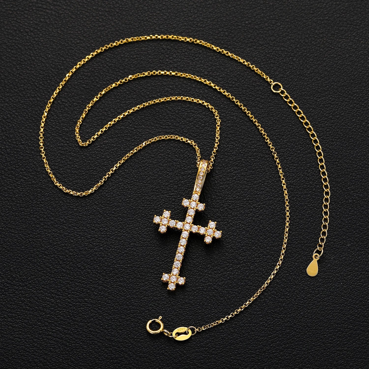 S925 Moissanite Square Celtic Cross Pendant - Icedgame & Co