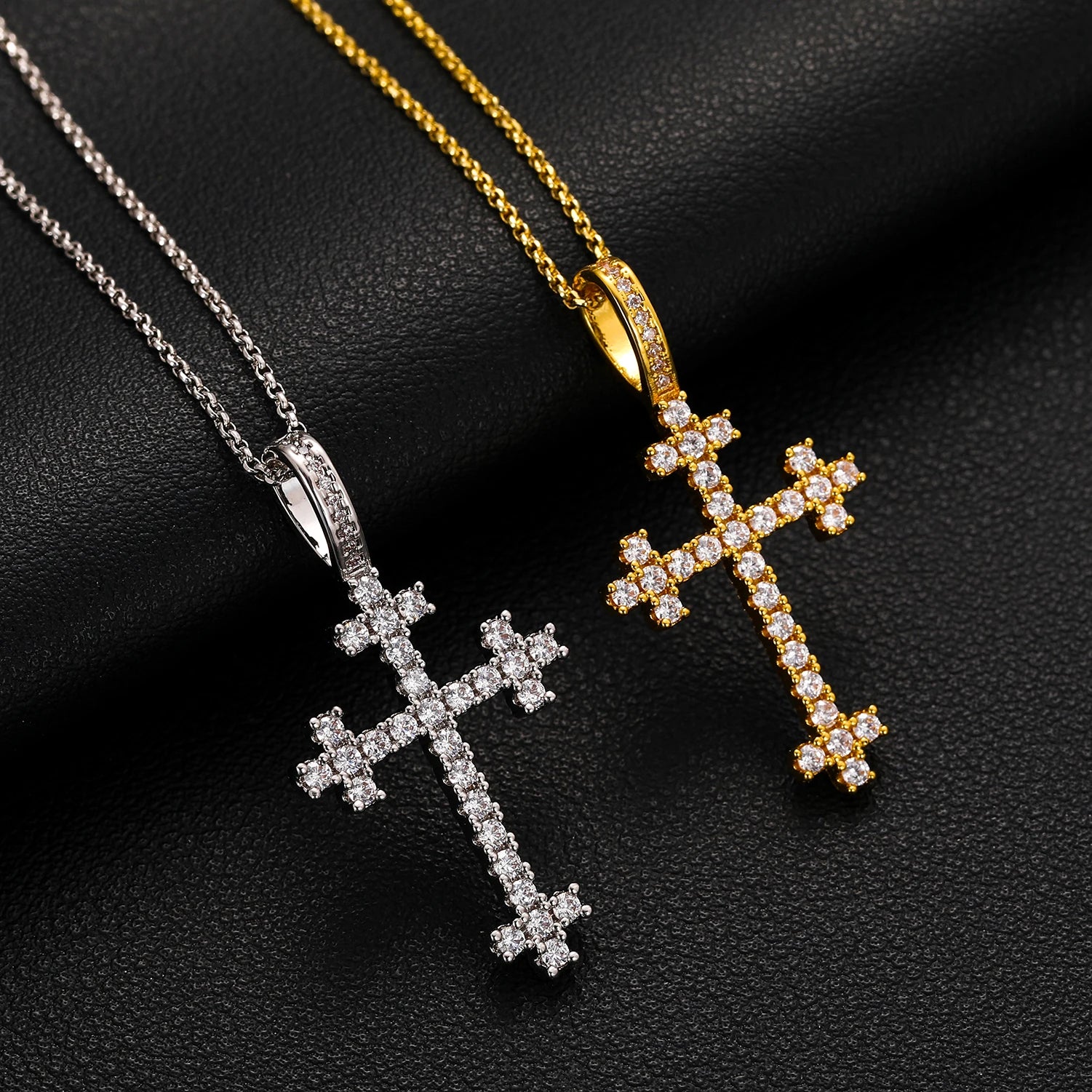 S925 Moissanite Square Celtic Cross Pendant - Icedgame & Co