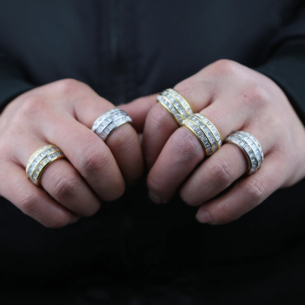 Icy Baguette Layered Ring in Gold / White Gold V.1