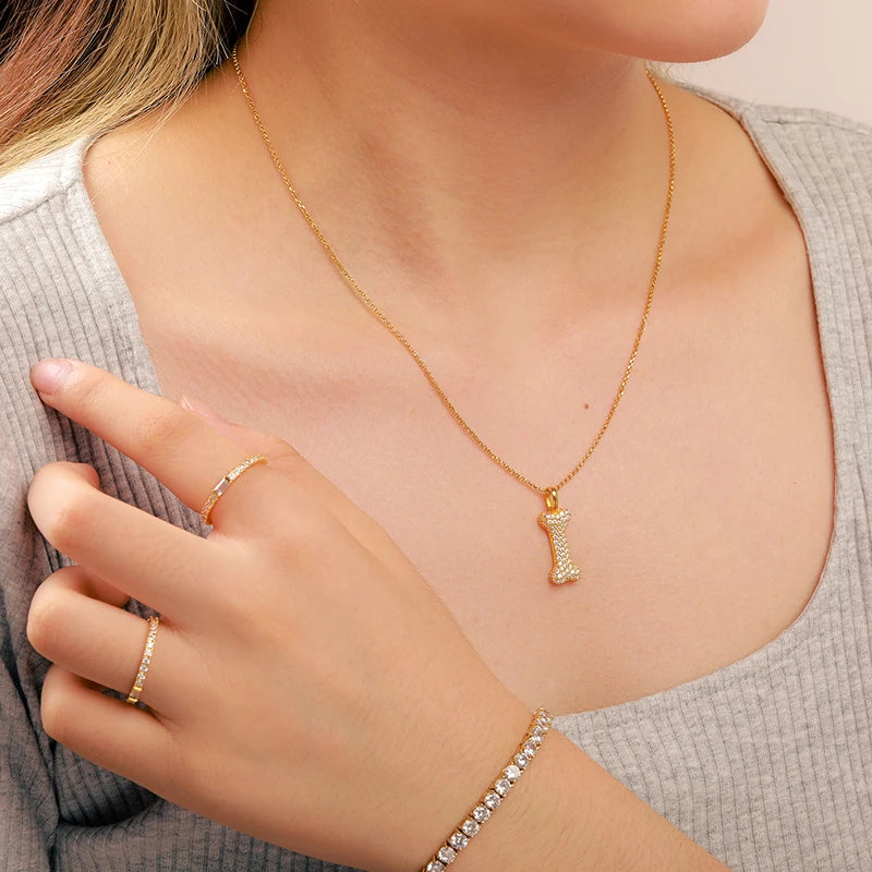 S925 Moissanite Bone Shaped Pendant - Icedgame & Co
