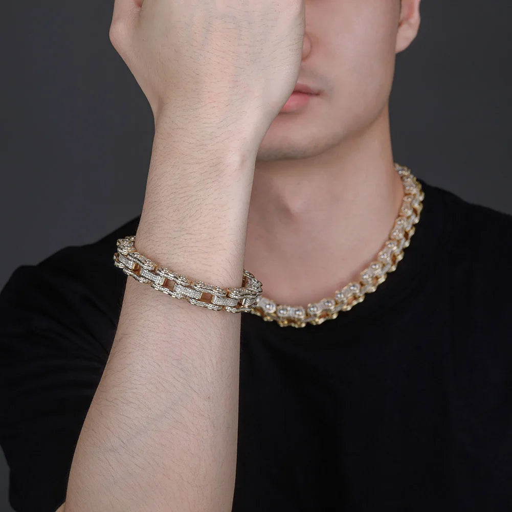 15mm Iced Roller Chain Bracelet - Icedgame & Co