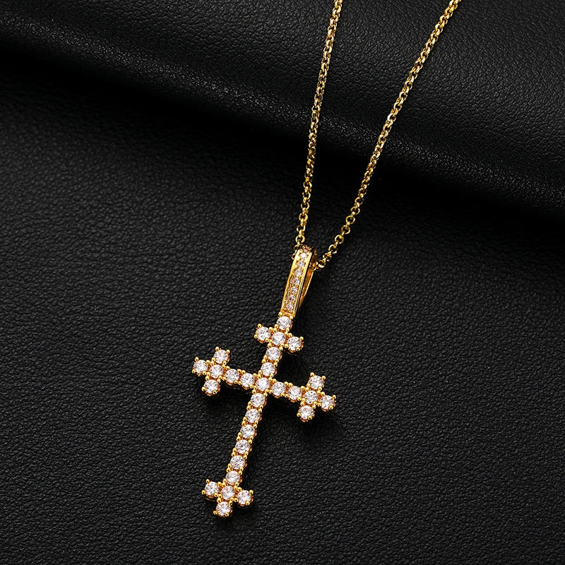 S925 Moissanite Square Celtic Cross Pendant - Icedgame & Co