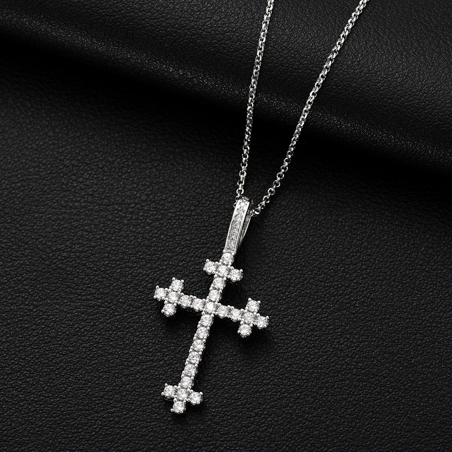 S925 Moissanite Square Celtic Cross Pendant - Icedgame & Co