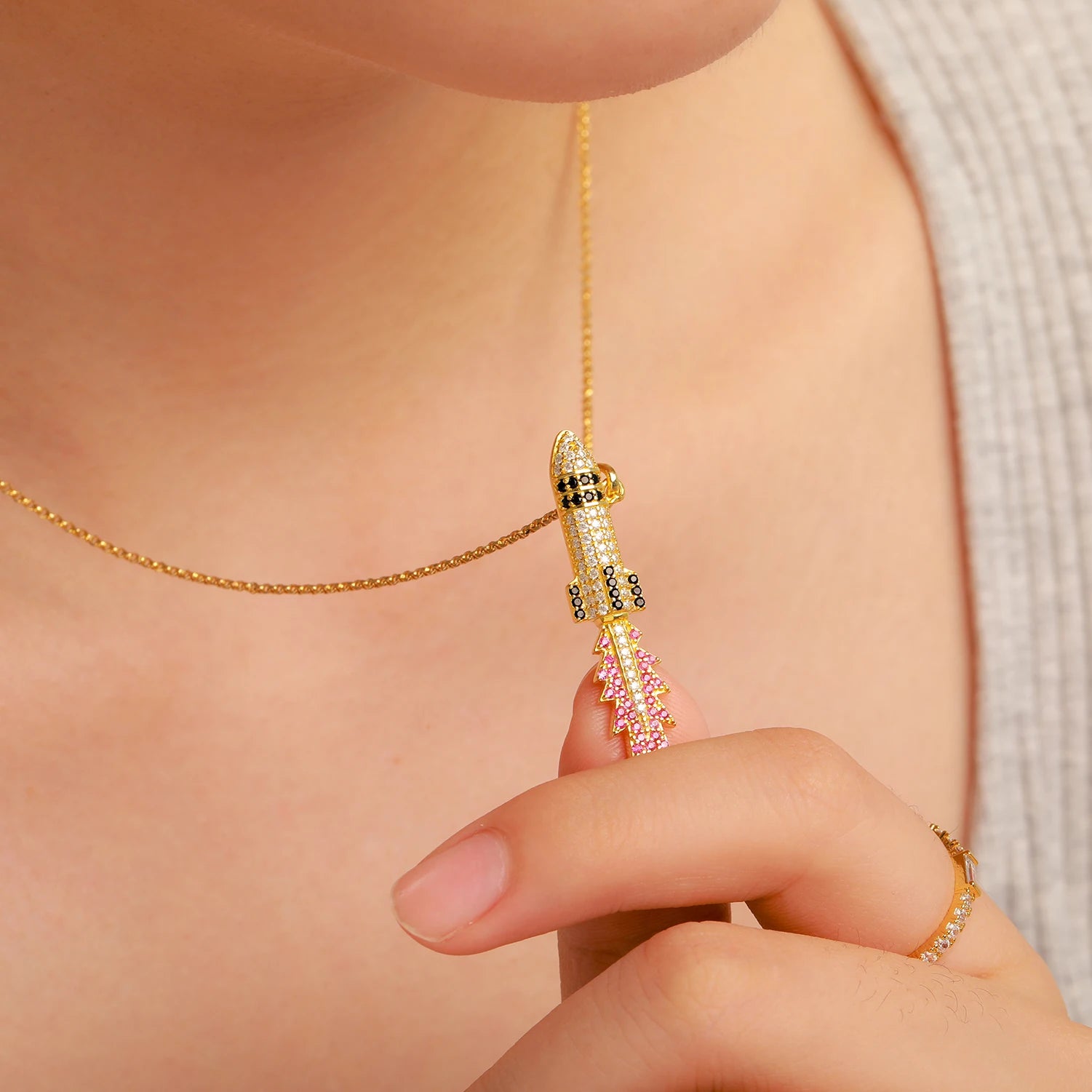 S925 Moissanite Missile Flame Pendant - Icedgame & Co