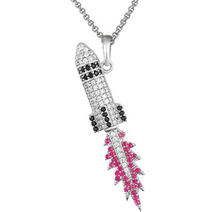 S925 Moissanite Missile Flame Pendant - Icedgame & Co