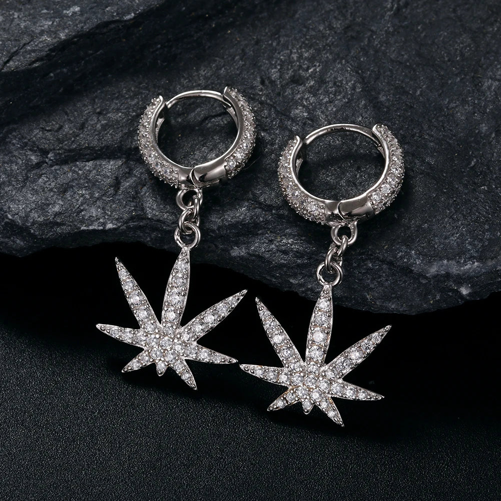 S925 Micro Magic Leaf Earrings