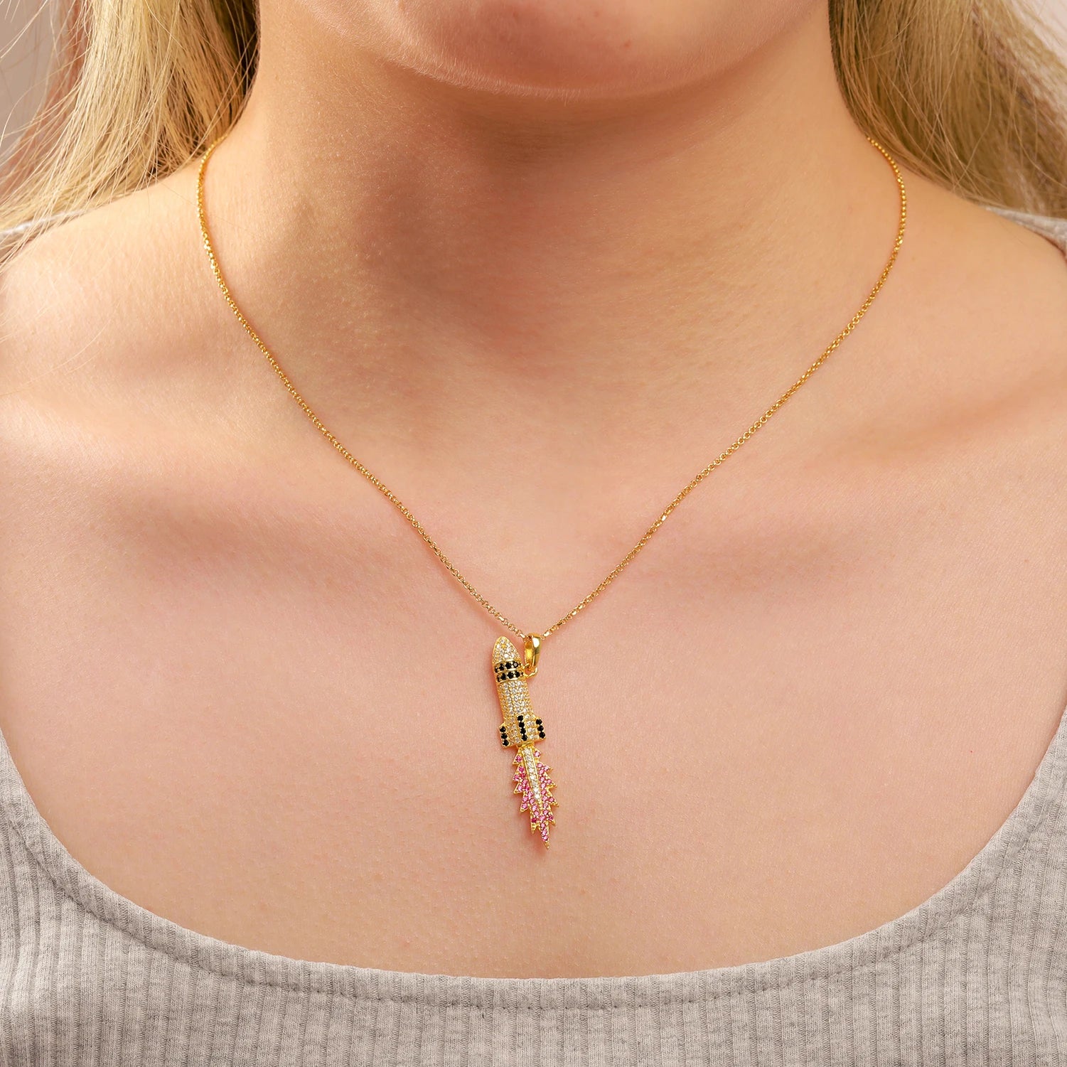 S925 Moissanite Missile Flame Pendant - Icedgame & Co