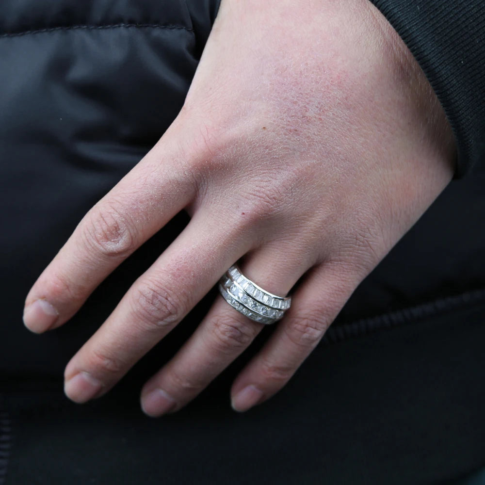 Icy Baguette Layered Ring in Gold / White Gold V.1