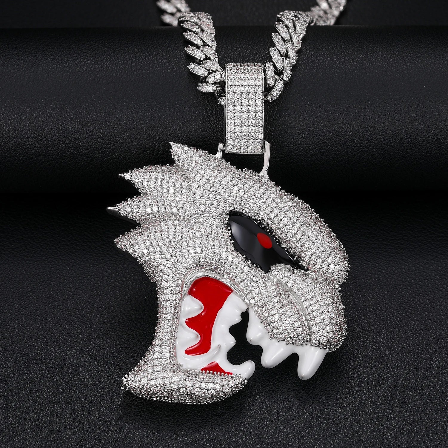 S925 Moissanite Custom Wolf Head Pendant