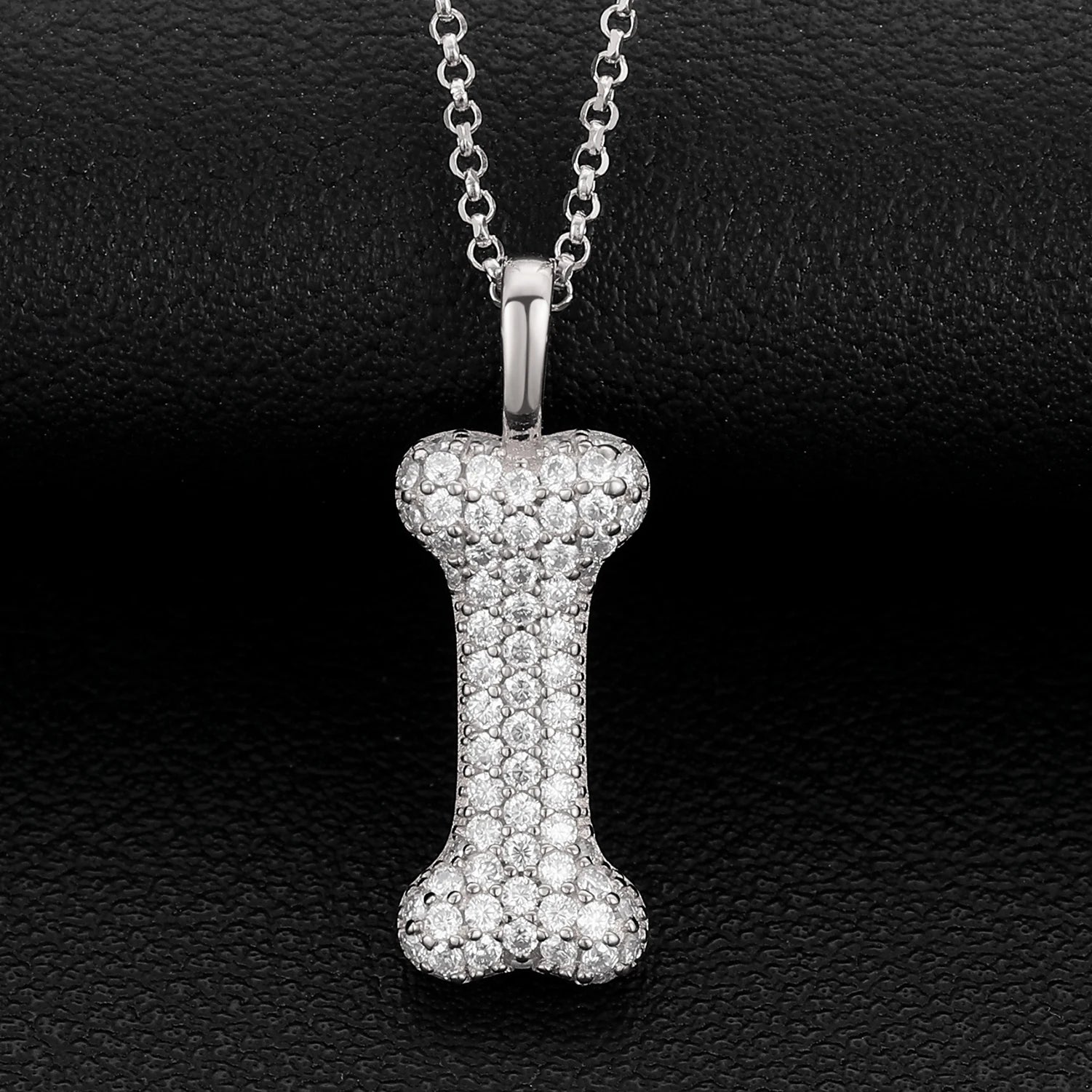 S925 Moissanite Bone Shaped Pendant - Icedgame & Co