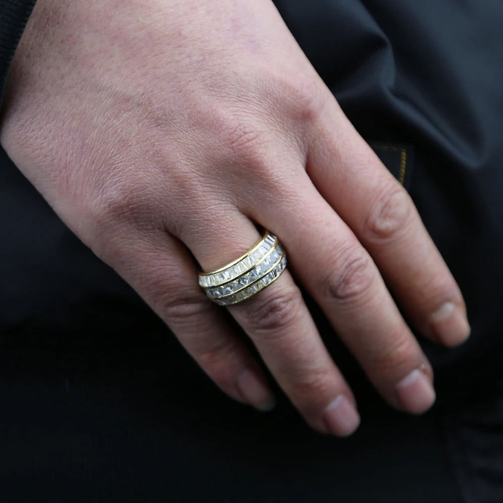 Icy Baguette Layered Ring in Gold / White Gold V.1