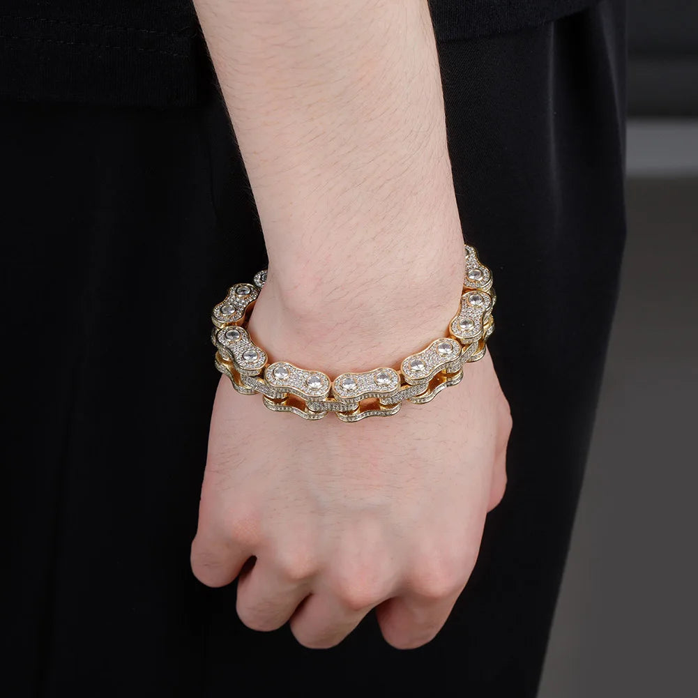 15mm Iced Roller Chain Bracelet - Icedgame & Co