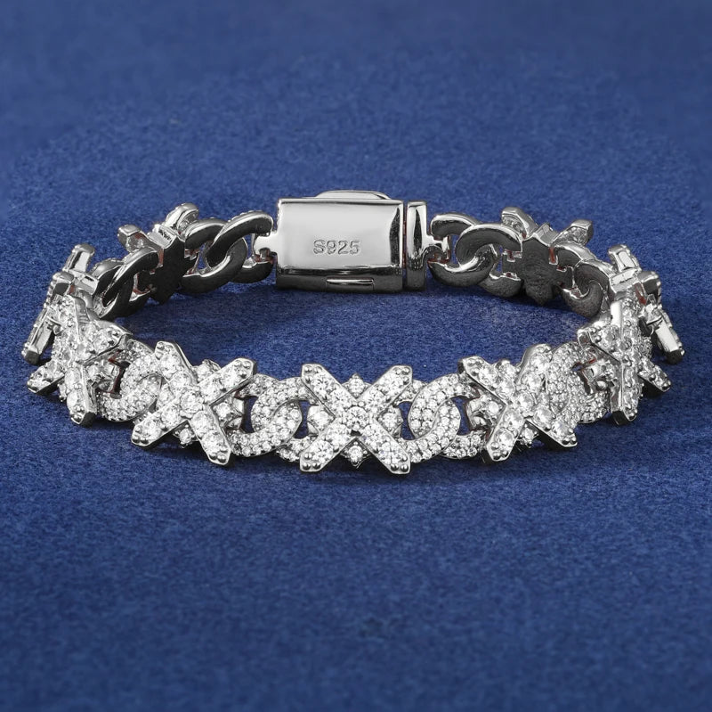 S925 Moissanite XO Link Diamond Bracelet