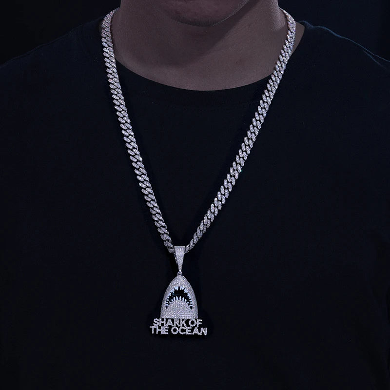 S925 Moissanite Shark Of The Ocean Pendant - Icedgame & Co