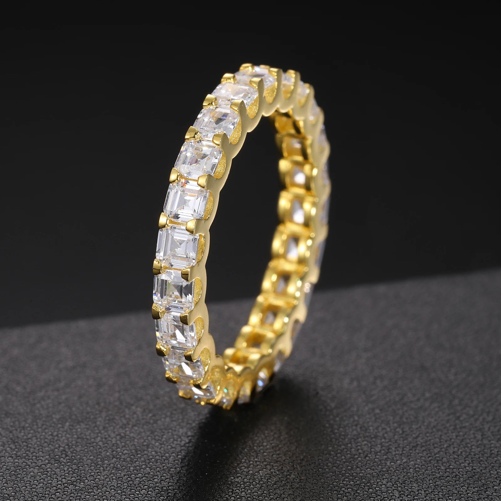 S925 Moissanite Baguette Cut Eternity Band Ring