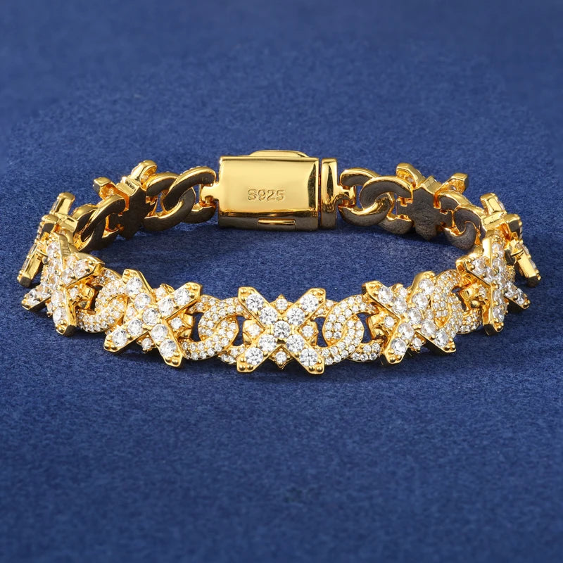 S925 Moissanite XO Link Diamond Bracelet