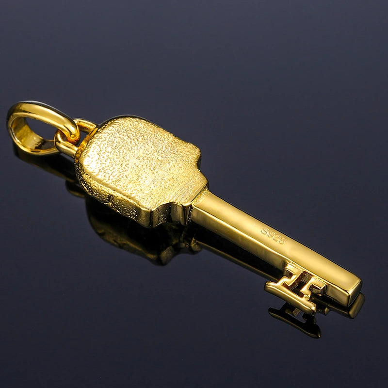 S925 Moissanite Skull Key Pendant - Icedgame & Co