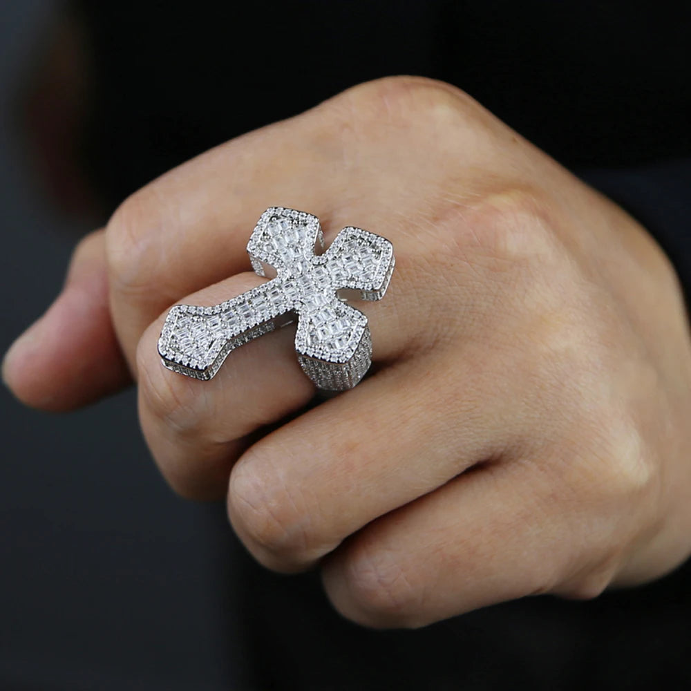 Diamond Baguette Gothic Cross Ring