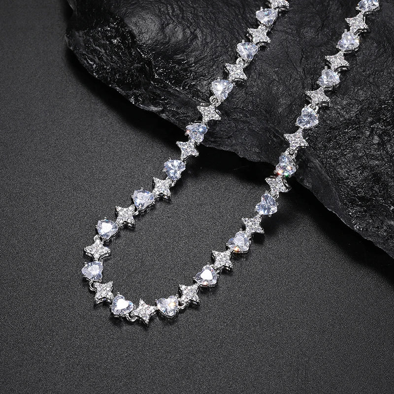 10mm - S925 Moissanite Round Diamond Star Tennis Bracelet