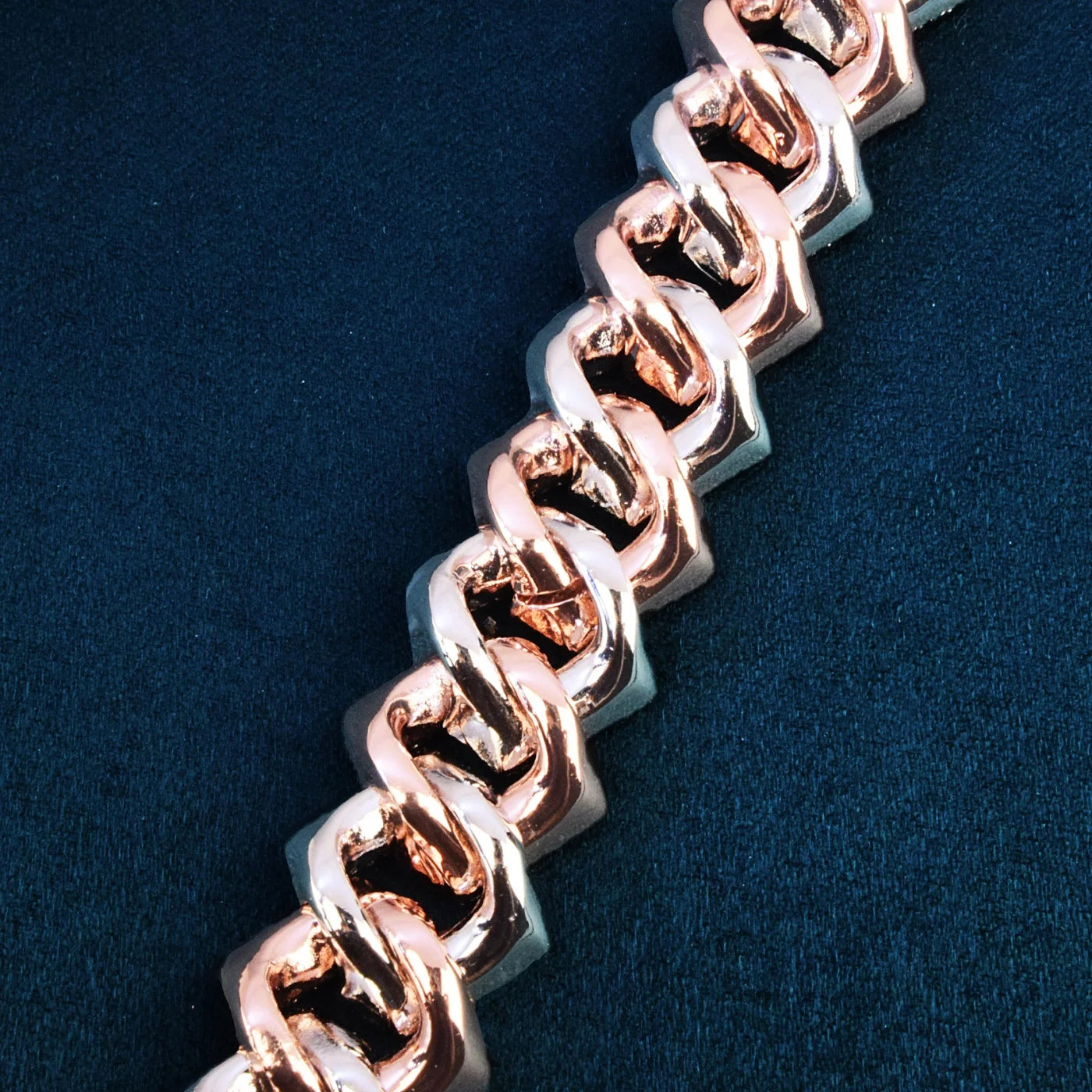 17MM TWO-TONE ROSE GOLD BAGUETTE MIAMI PRONG CUBAN LINK DIAMOND BRACELET - Icedgame & Co