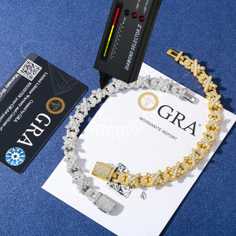 S925 Moissanite XO Link Diamond Bracelet