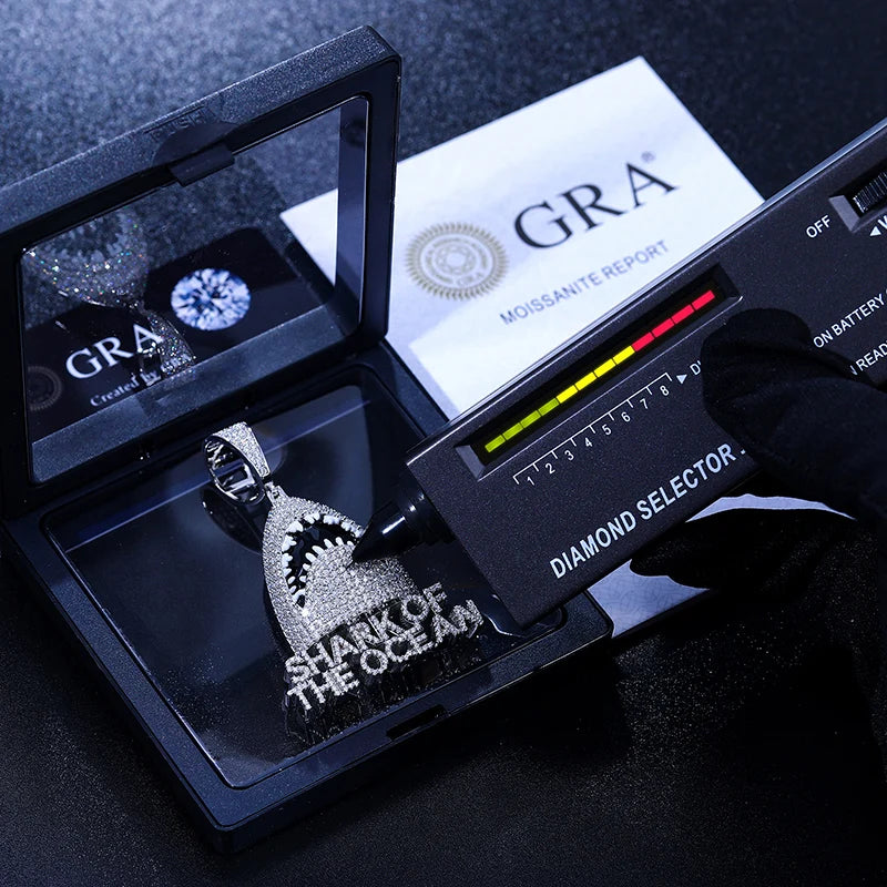 S925 Moissanite Shark Of The Ocean Pendant - Icedgame & Co
