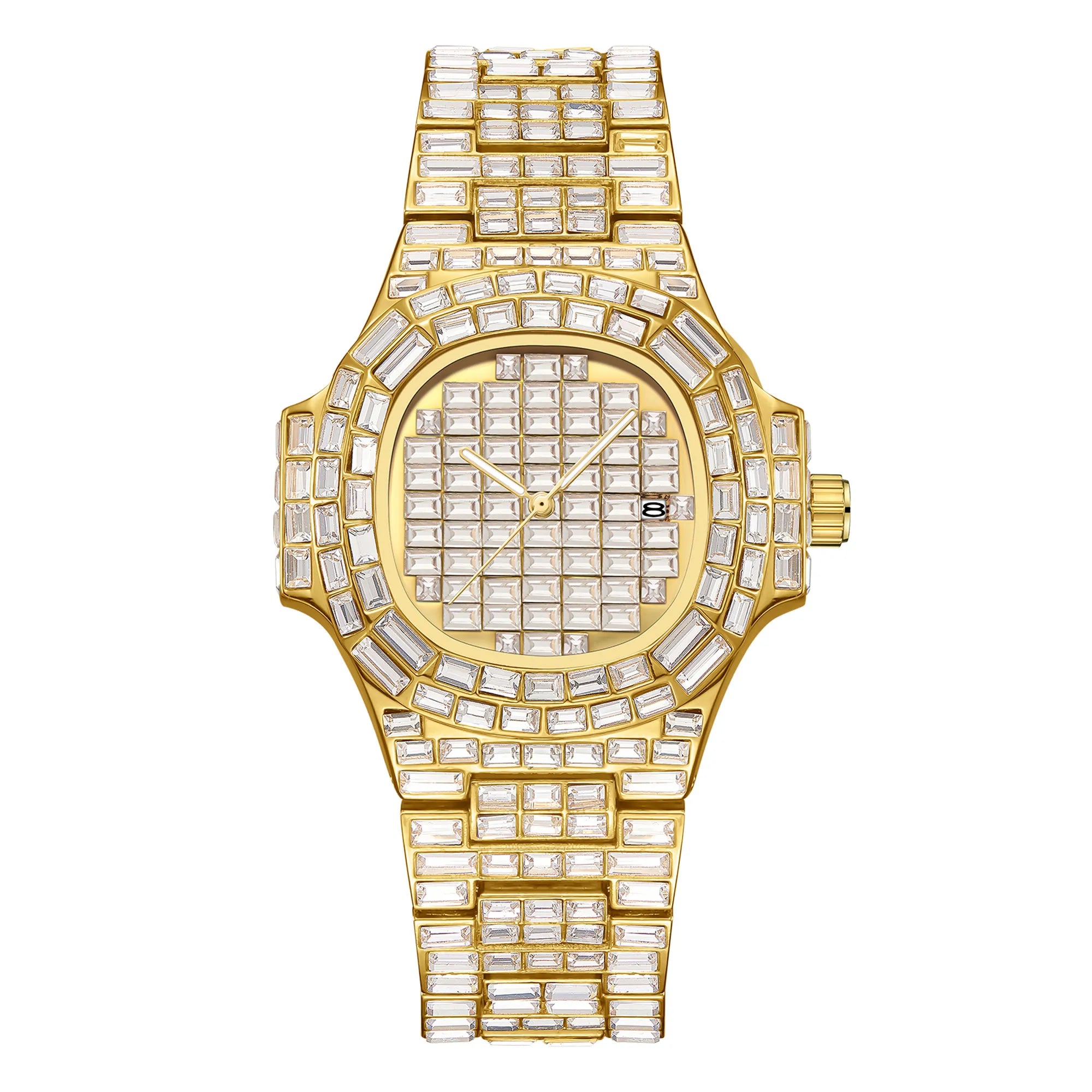 Iced Fully Baguette Diamond Watch