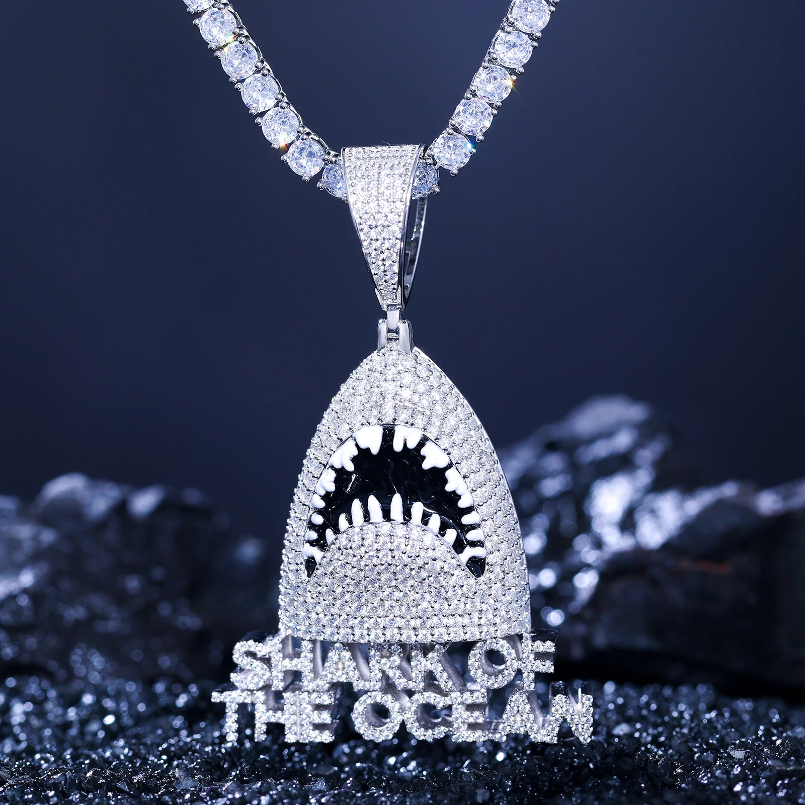 S925 Moissanite Shark Of The Ocean Pendant