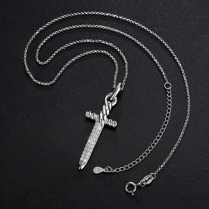 S925 Moissanite Vintage Sword Pendant - Icedgame & Co