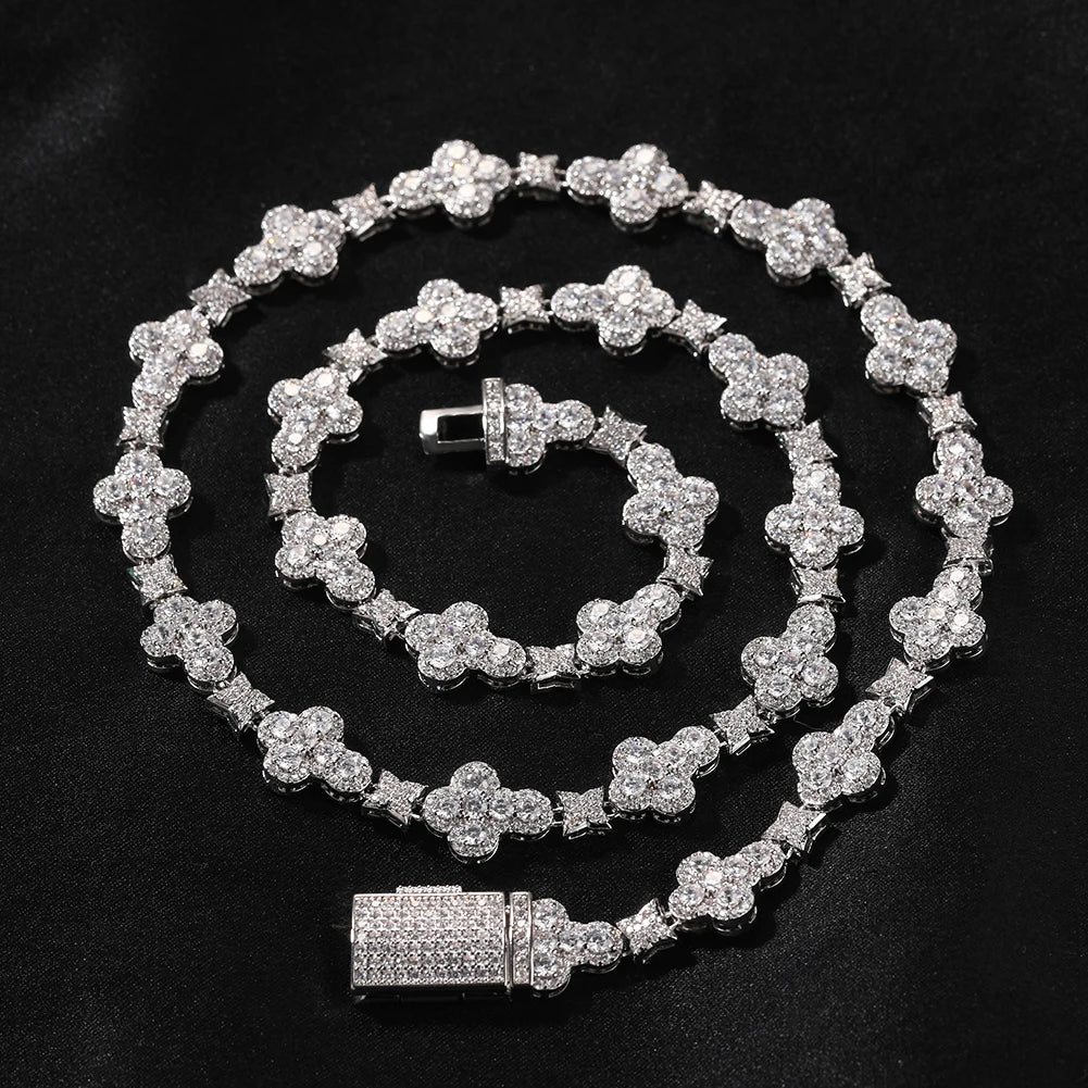 Rounded Cross Pave Star Chain - 10mm - Icedgame & Co