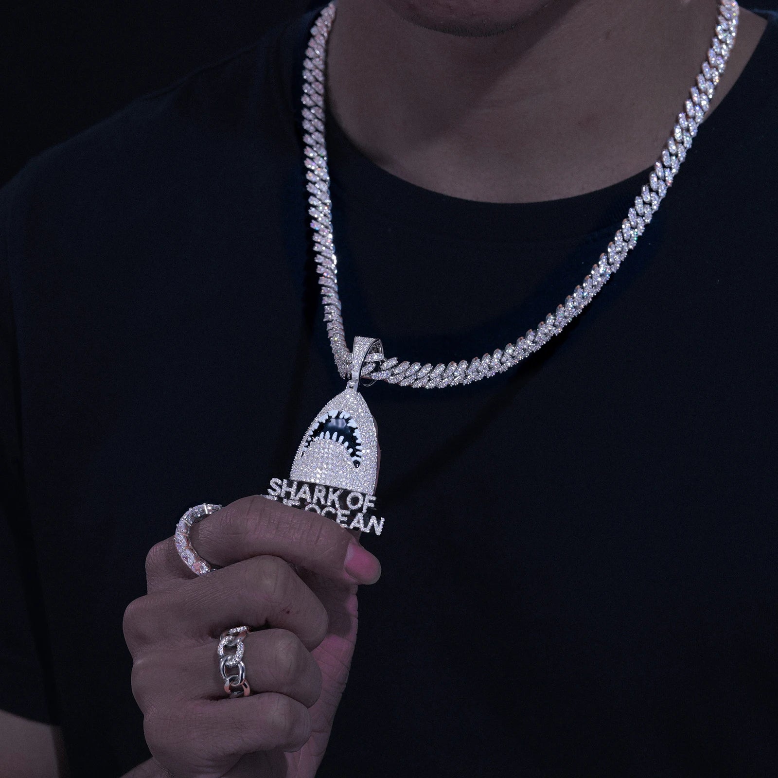 S925 Moissanite Shark Of The Ocean Pendant - Icedgame & Co