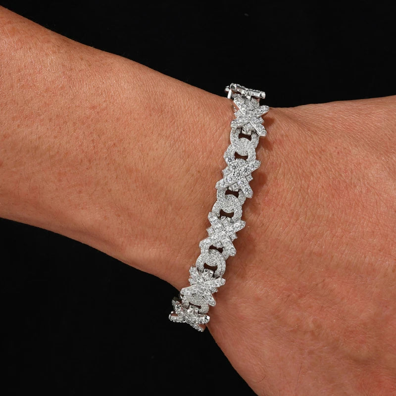 S925 Moissanite XO Link Diamond Bracelet