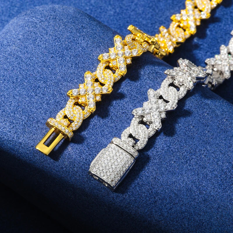 S925 Moissanite XO Link Diamond Bracelet