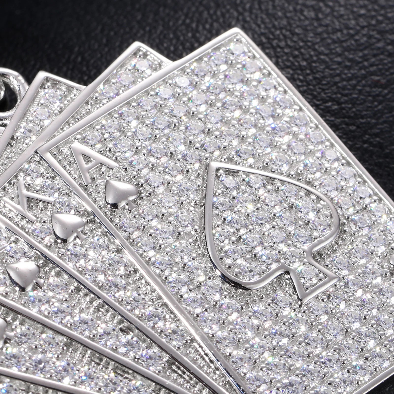 Silver 925 Moissanite Poker Lucky Ace Of Spades Pendant Necklace - Icedgame & Co