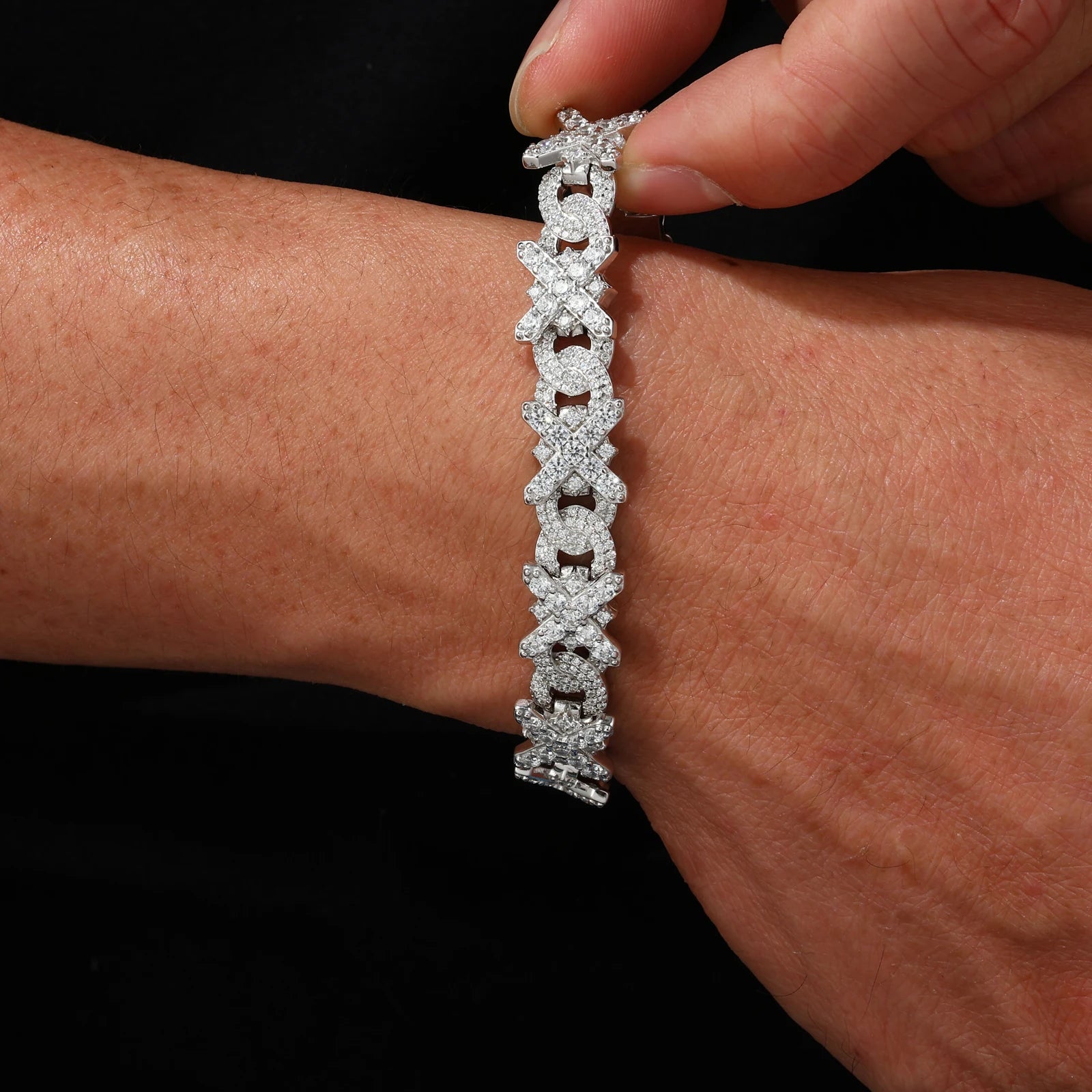 S925 Moissanite XO Link Diamond Bracelet