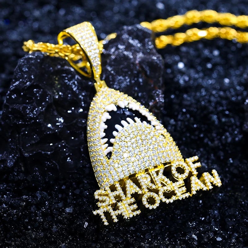 S925 Moissanite Shark Of The Ocean Pendant - Icedgame & Co