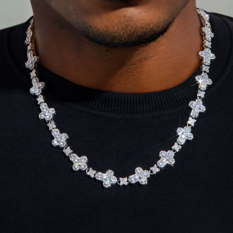 Rounded Cross Pave Star Chain - 10mm - Icedgame & Co