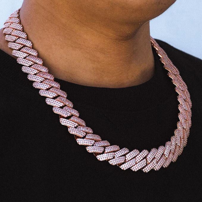 (19mm) 3 Rows Diamond Prong Cuban Link Necklace