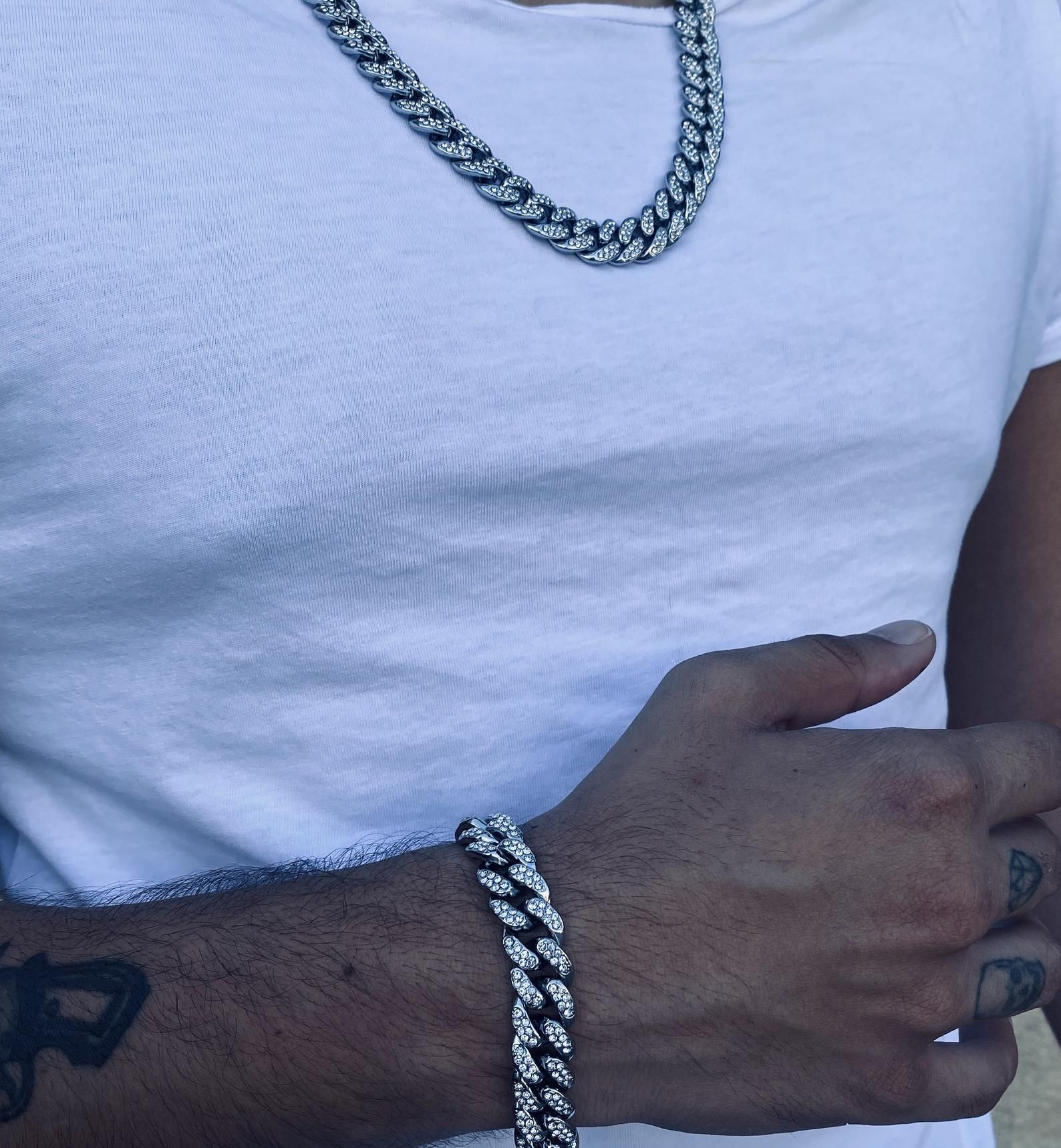 13mm Miami Cuban Link Chain Necklace + FREE Miami Cuban Link Bracelet Bundle Deal🔥 (NOW ONLY)