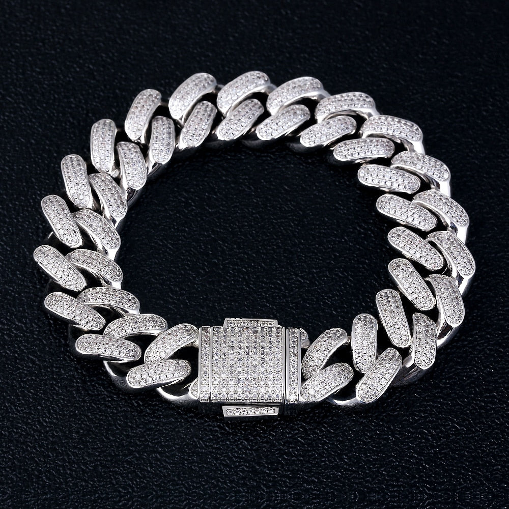 (18MM) BOX CLASP DIAMOND CUBAN LINK BRACELET