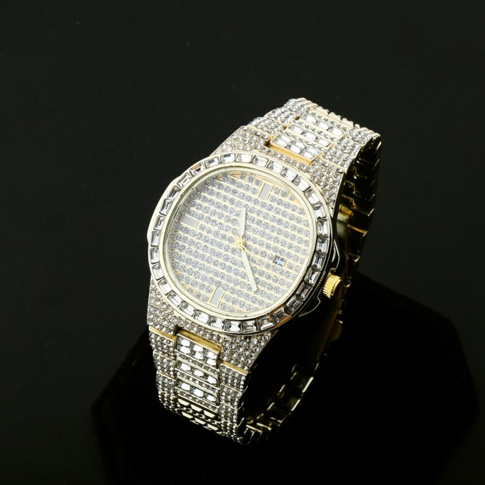 Iced Out 14k Baguette Watch