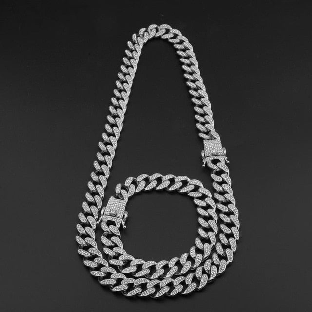 13mm Miami Cuban Link Chain Necklace + FREE Miami Cuban Link Bracelet Bundle Deal🔥 (NOW ONLY)