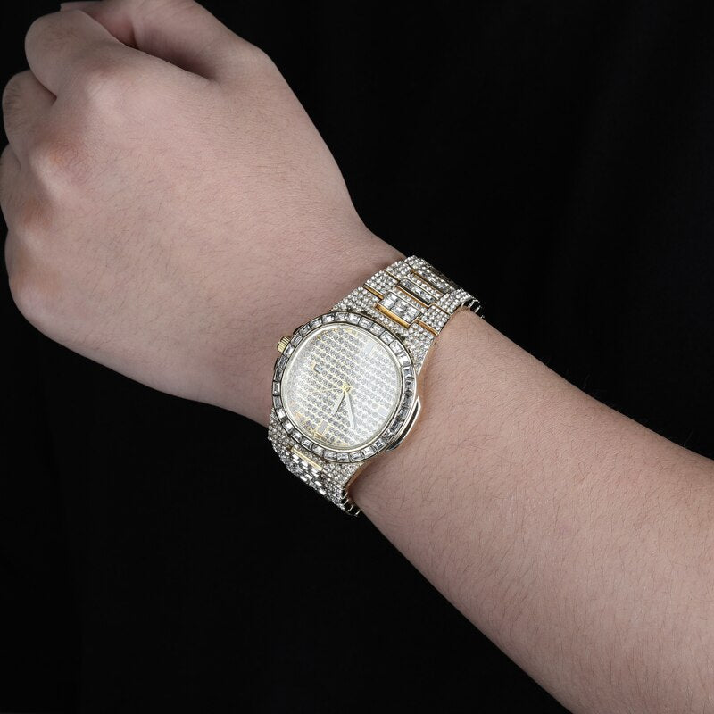 Iced Out 14k Baguette Watch