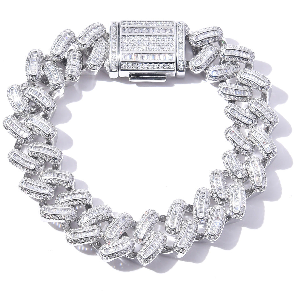 (18mm) Baguette Cuban Link Bracelet