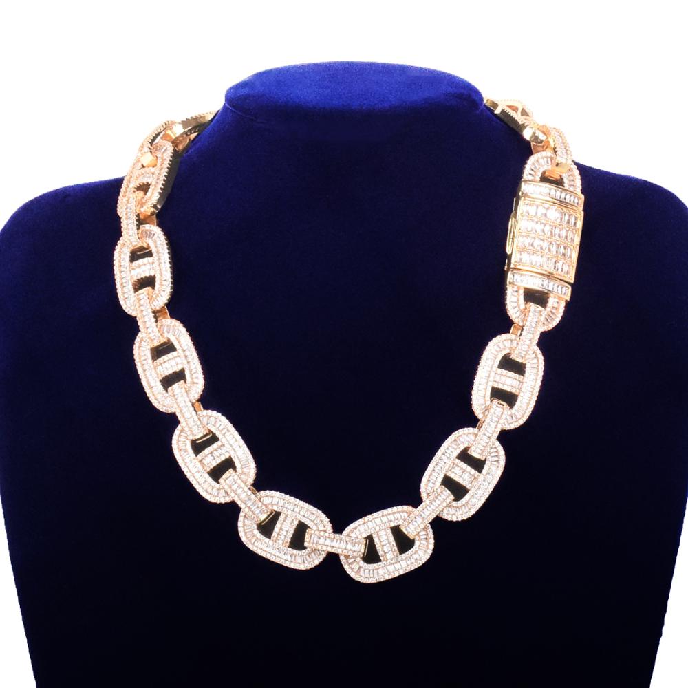 18mm Baguette Mariner Link Chain - Gold/White Gold